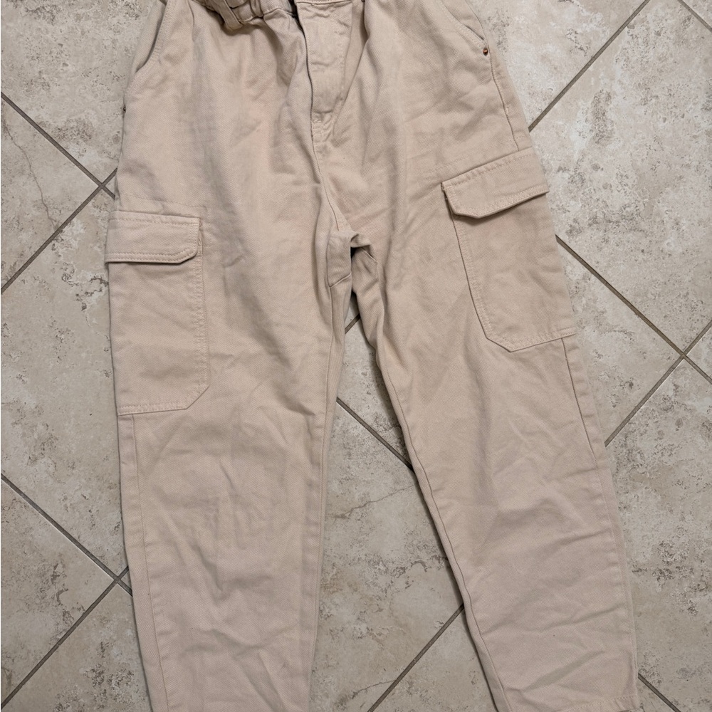 Zara Beige Cargo Pants for Men